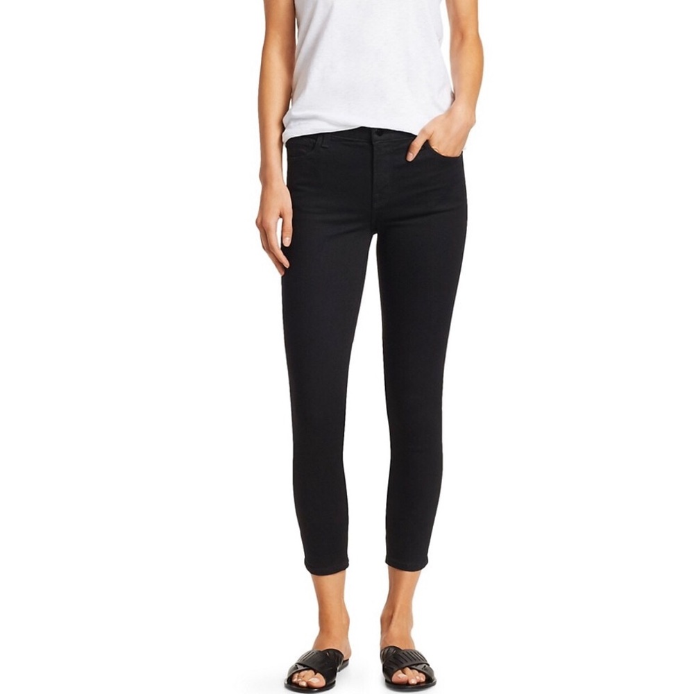 J BRAND 835 Capri Cropped Skinny Jeans Black Sz 28